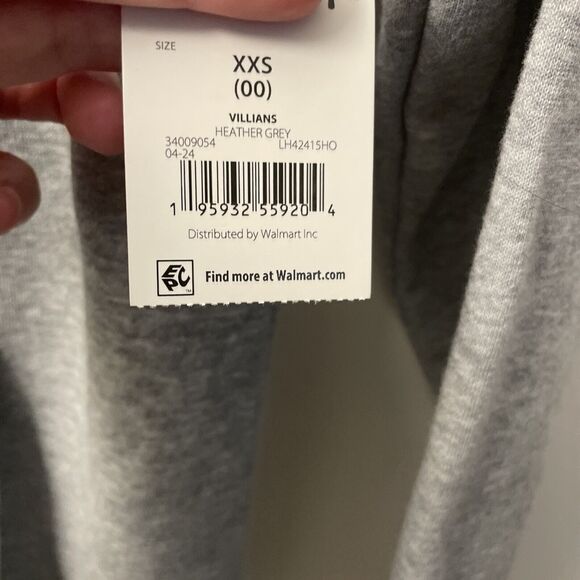 New With Tags Women’s Disney Villains Gray Graphic Hoodie XXS - Picture 4 of 7